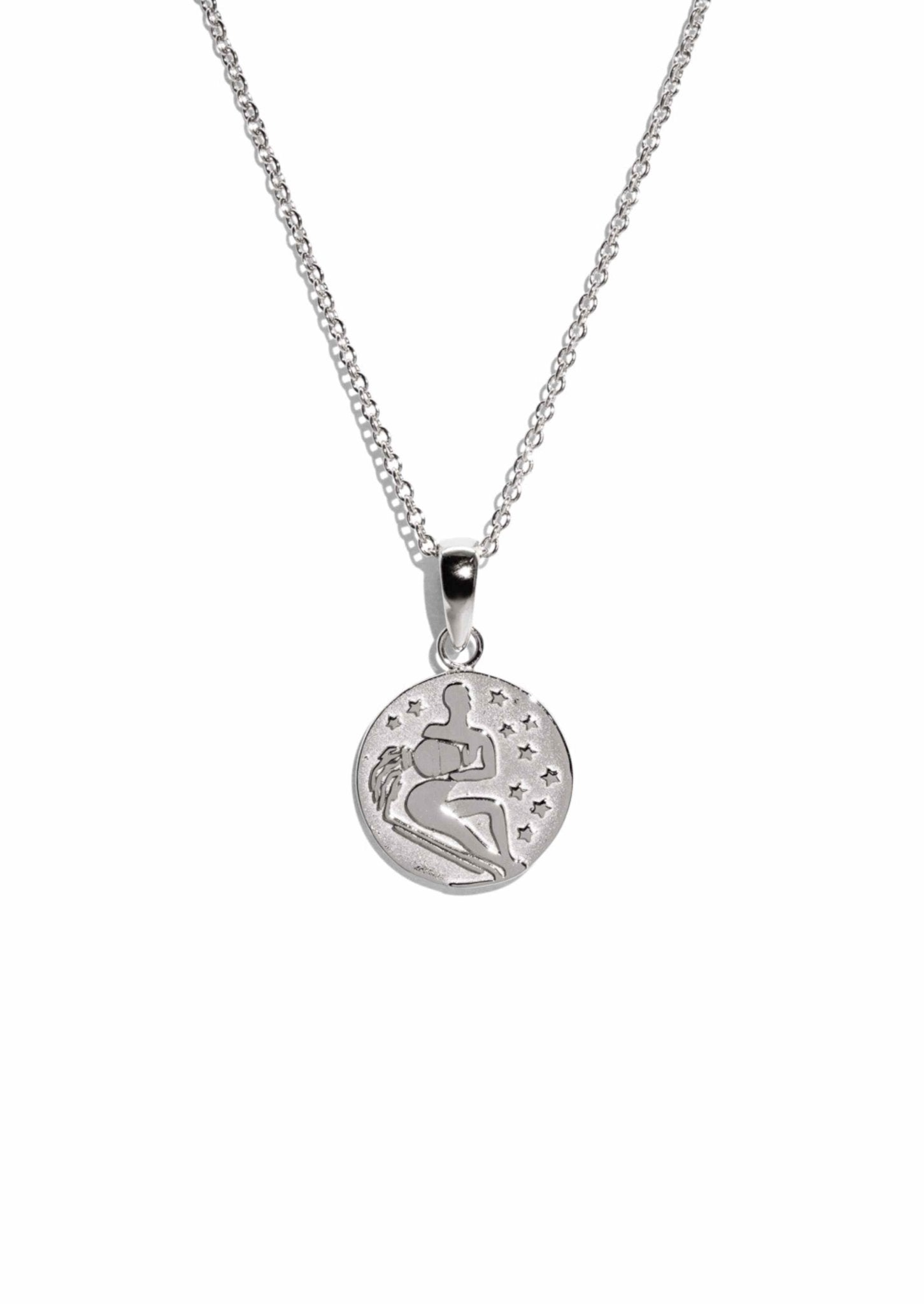 The Aquarius Zodiac Silver Necklace - Molten Store