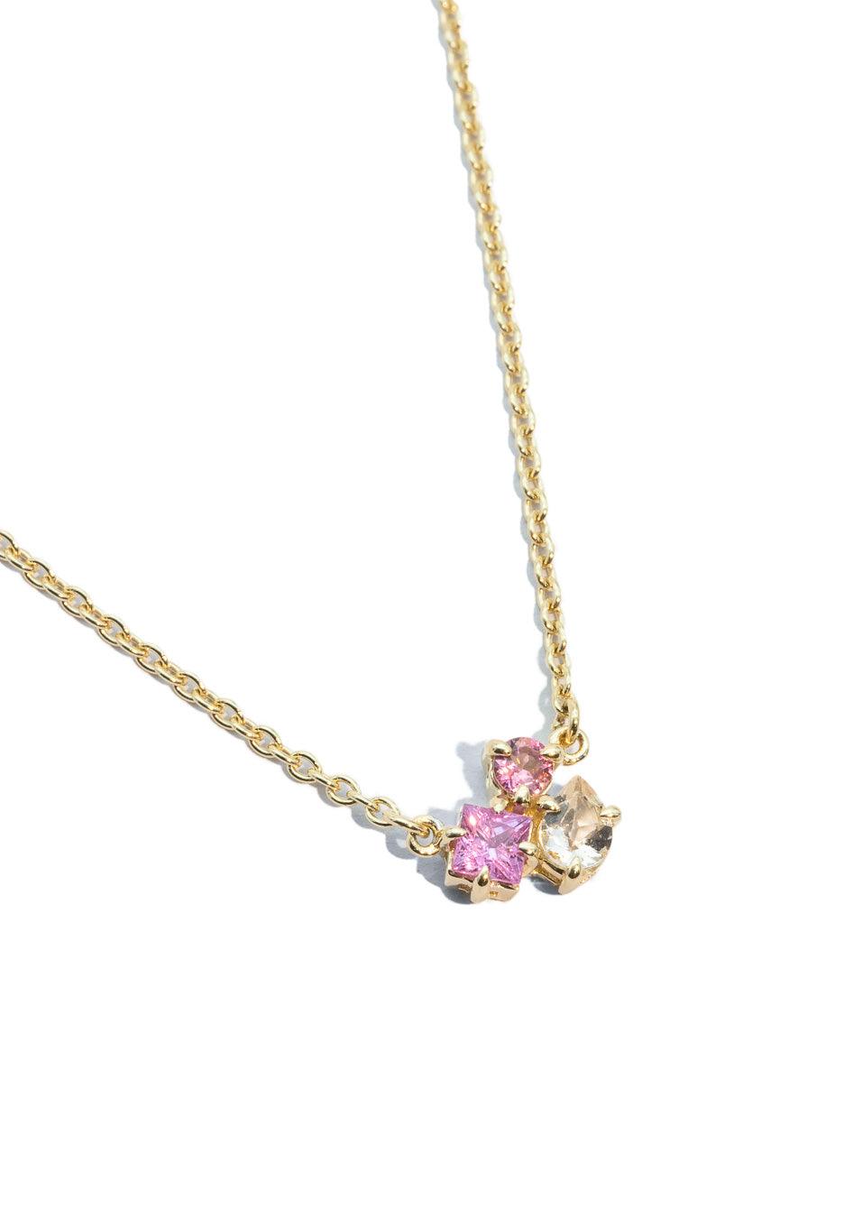 The Bellerose Necklace with Sapphire & Morganite - Molten Store