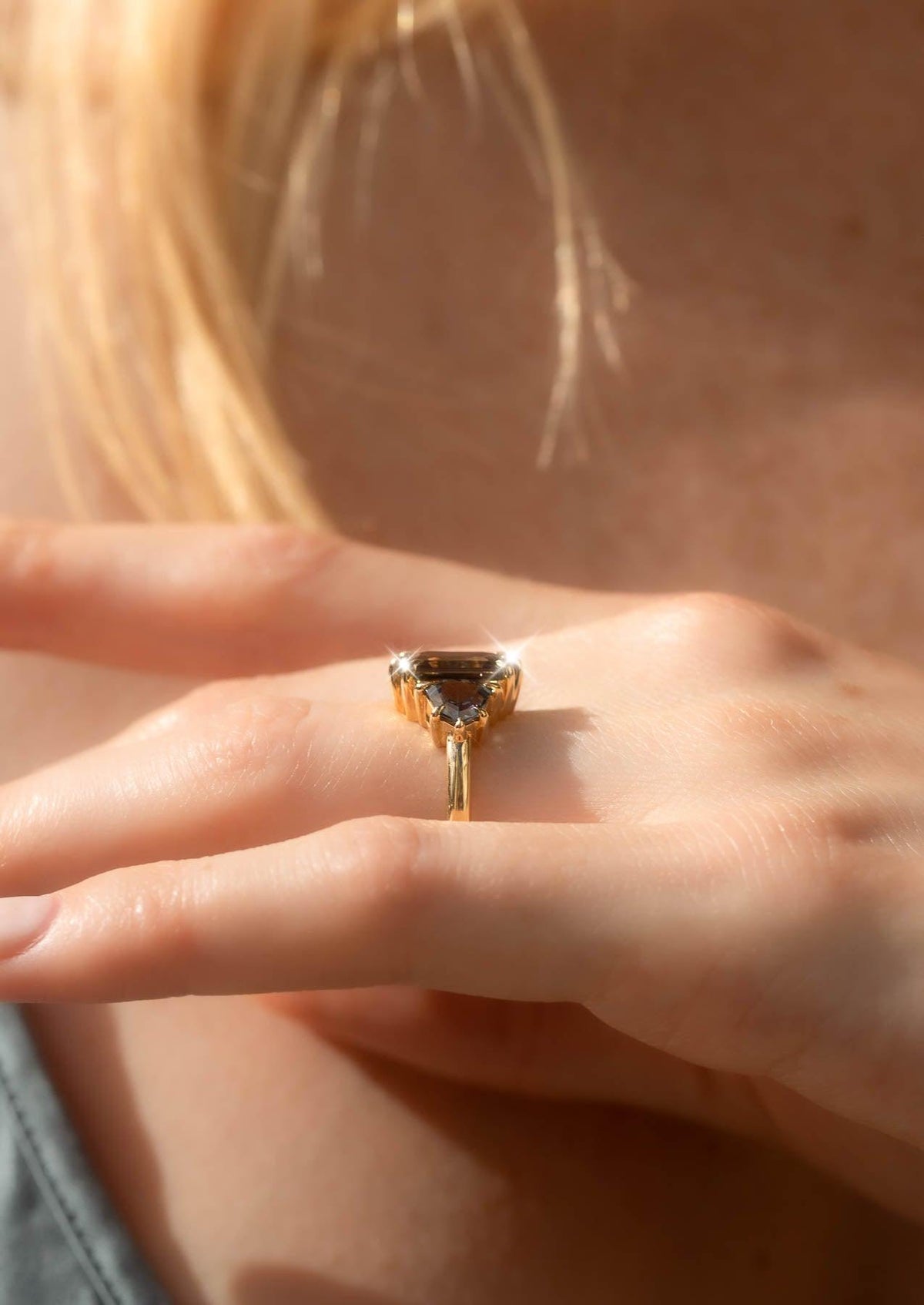 The Bette Ring with 4.45ct Emerald Black Spinel - Molten Store