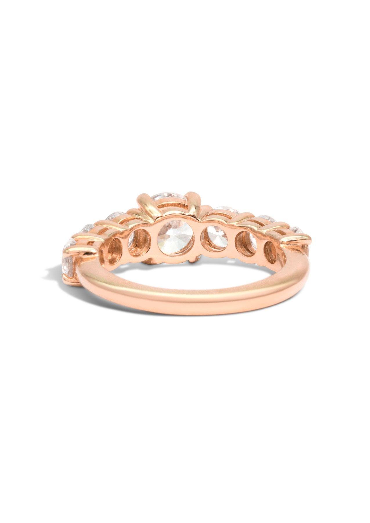 The Round Brilliant Banks Rose Gold Cultured Diamond Ring