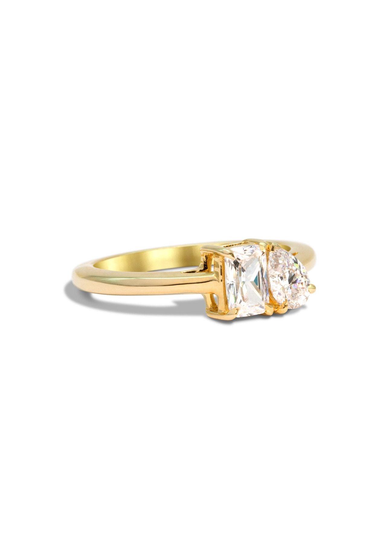 The Toi Et Moi Yellow Gold Cultured Diamond Ring - Molten Store